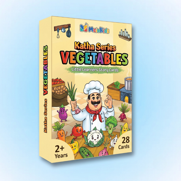 Katha Series – Little Learners Vegetables Cards | Story-Based 24 Vegetables | 2-5 Years | Meiokids