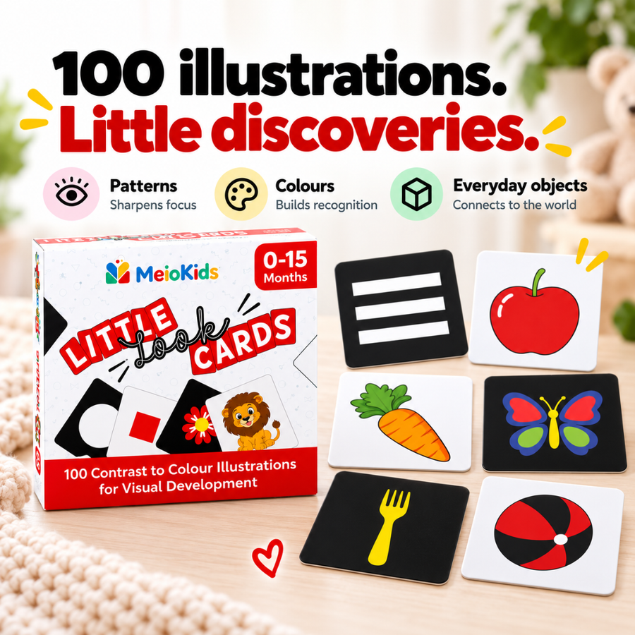 Little Look Cards – Developmental Flashcards for Infants (0–15 Months) | 50 Cards | MeioKids