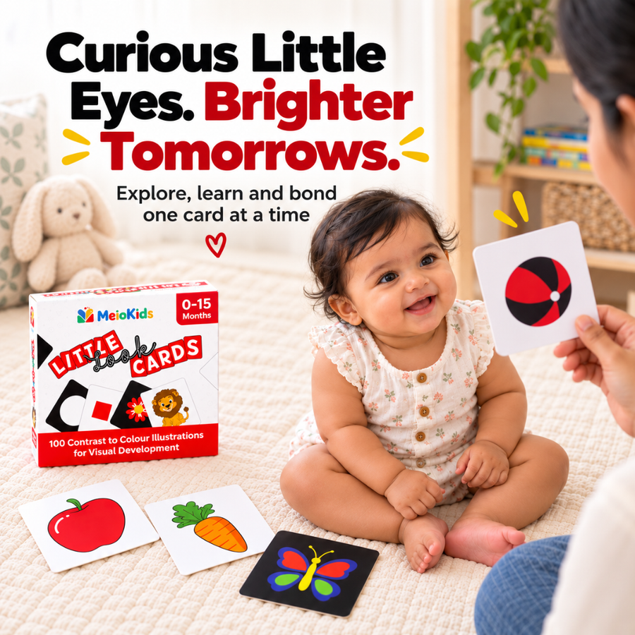 Little Look Cards – Developmental Flashcards for Infants (0–15 Months) | 50 Cards | MeioKids