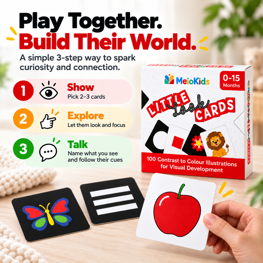 Little Look Cards – Developmental Flashcards for Infants (0–15 Months) | 50 Cards | MeioKids