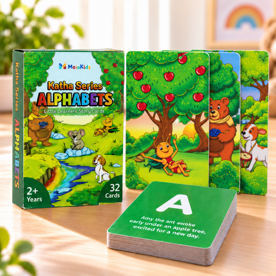 Katha Series – Little Learners Alphabet Cards | Story-Based A–Z | 2–5 Years | Meiokids