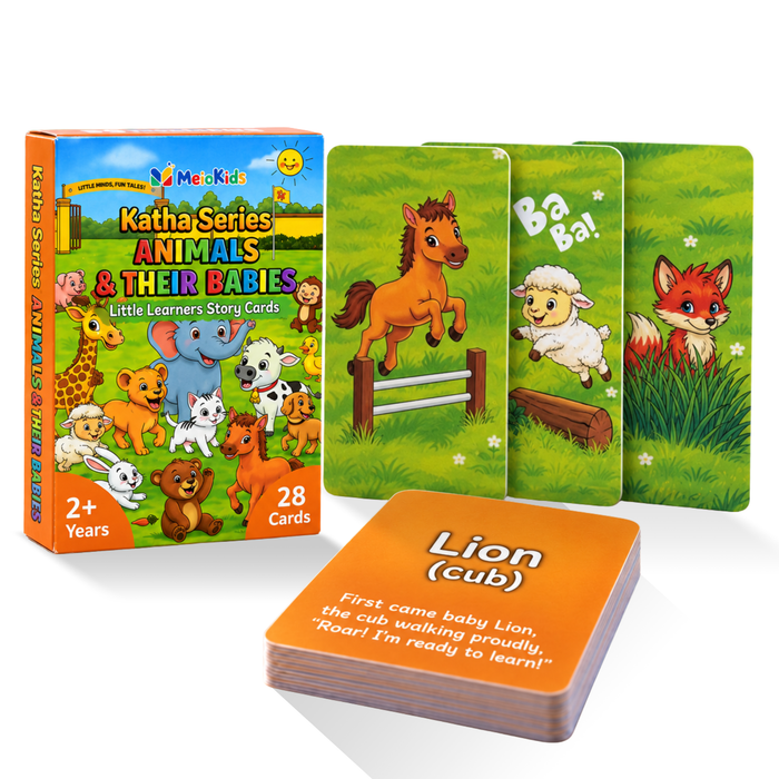 Katha Series – Little Learners Animals and their Babies Cards | Story-Based | 2–5 Years | Meiokids