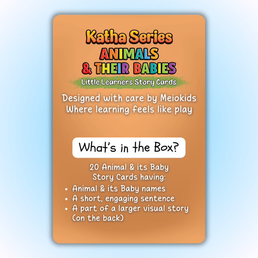 Katha Series – Little Learners Animals and their Babies Cards | Story-Based | 2–5 Years | Meiokids