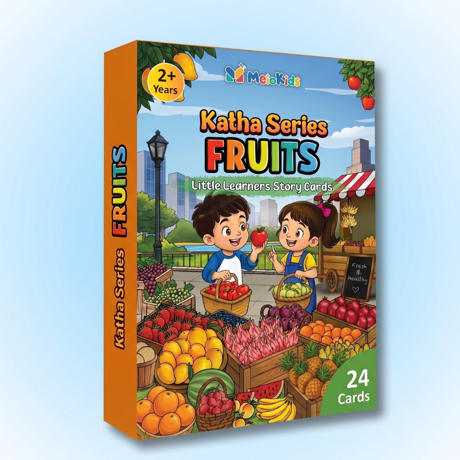 Katha Series – Little Learners Fruits Cards | Story-Based 24 Fruits | 2-5 Years | Meiokids