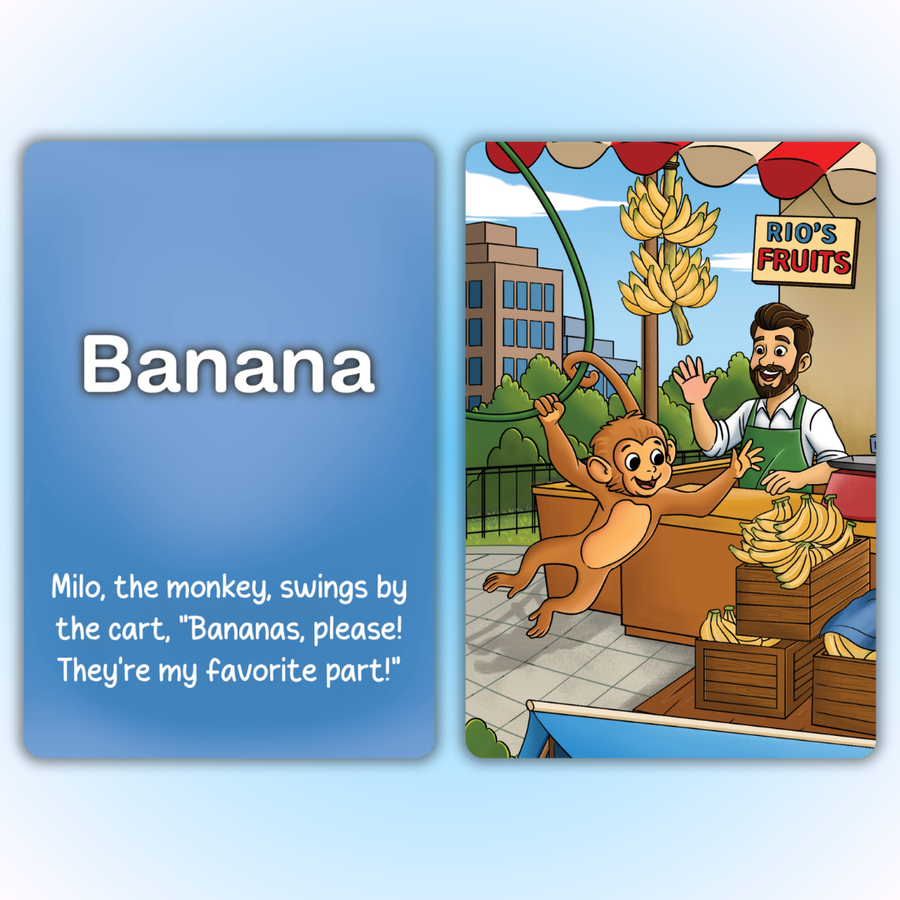 Katha Series – Little Learners Fruits Cards | Story-Based 24 Fruits | 2-5 Years | Meiokids