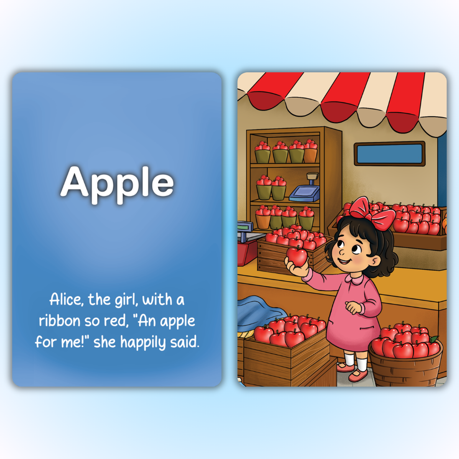 Katha Series – Little Learners Fruits Cards | Story-Based 24 Fruits | 2-5 Years | Meiokids