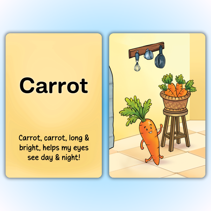 Katha Series – Little Learners Vegetables Cards | Story-Based 24 Vegetables | 2-5 Years | Meiokids