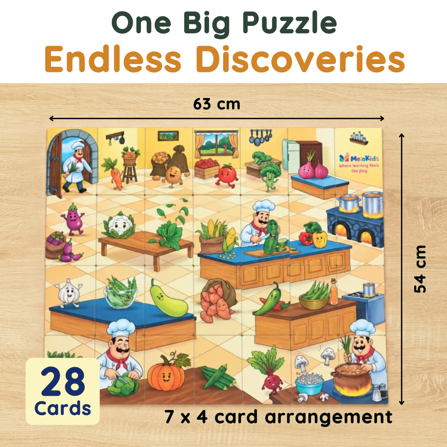 Katha Series – Little Learners Vegetables Cards | Story-Based 24 Vegetables | 2-5 Years | Meiokids